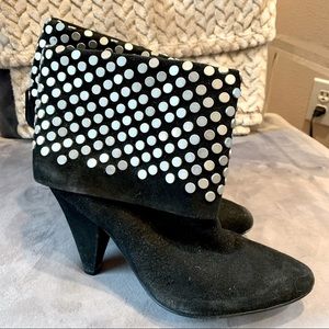 SOLD Black Suede Studded Ankle Boots 38.5